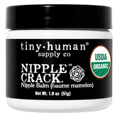 Tiny Human Supply Co bote frontal mostrando el envase y beneficio de alivio rápido