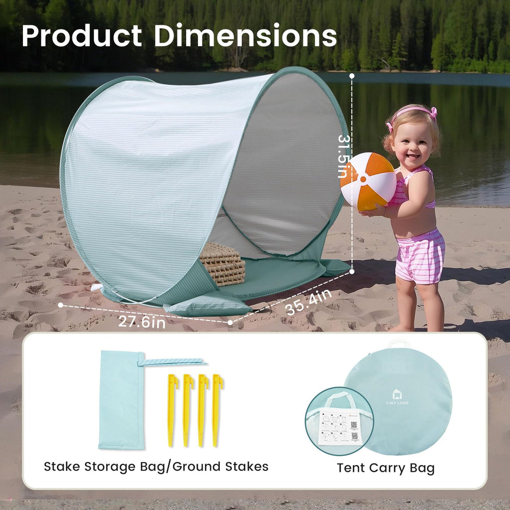 Tiny Land tienda plegada en funda compacta para transporte