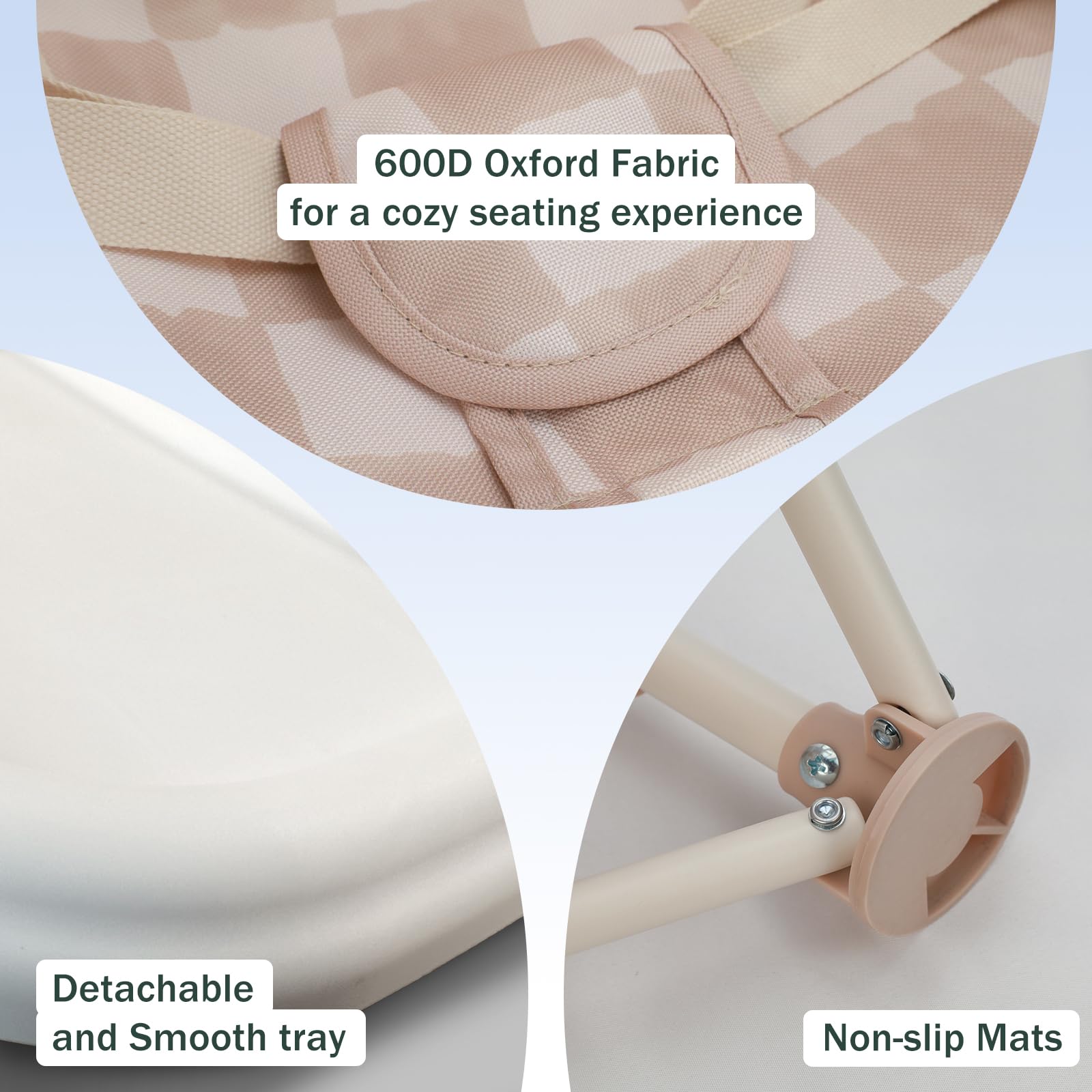 Tiny Marvels usado como asiento de suelo seguro para bebé que se sienta solo