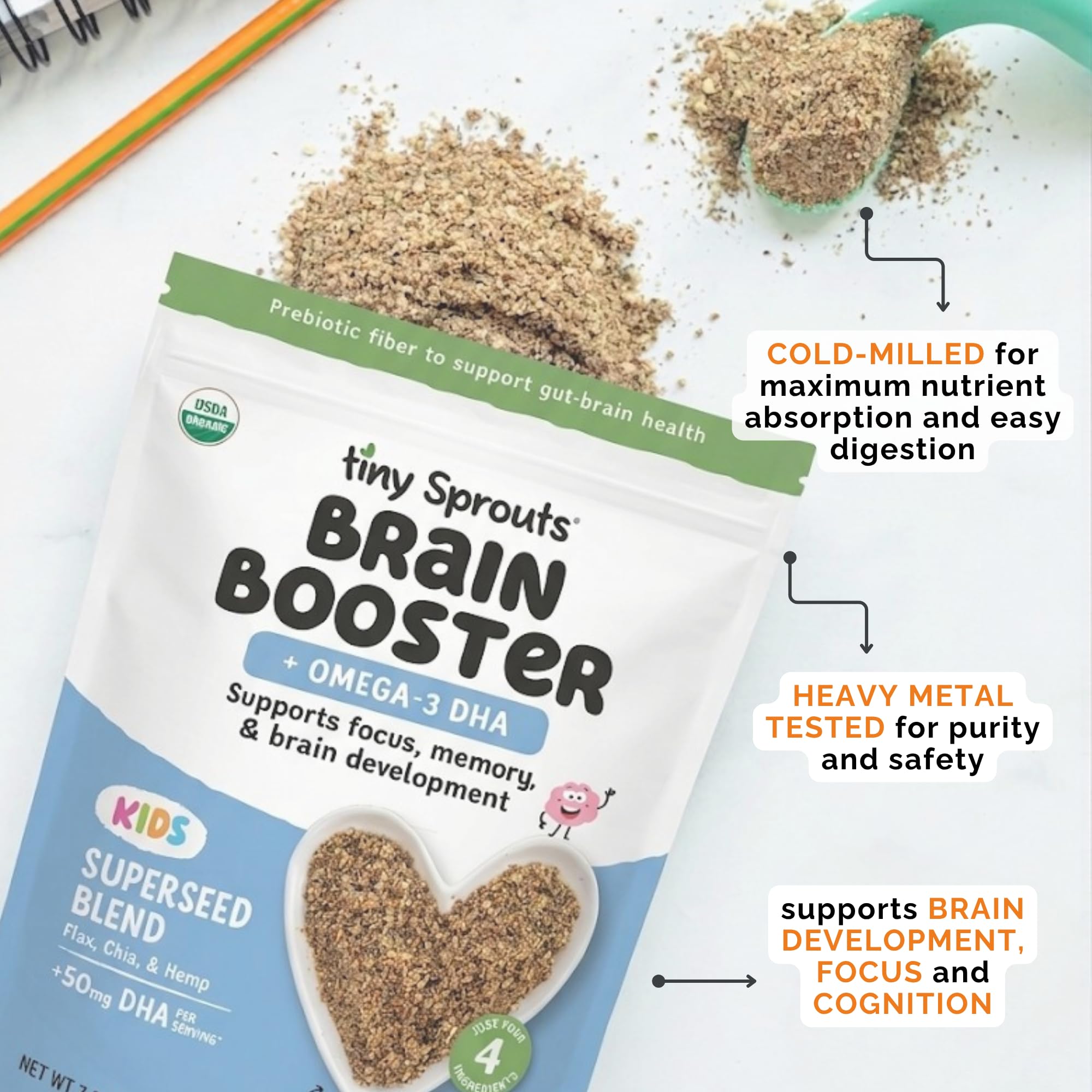 Tiny Sprouts batido preparado con mezcla para aporte de proteína