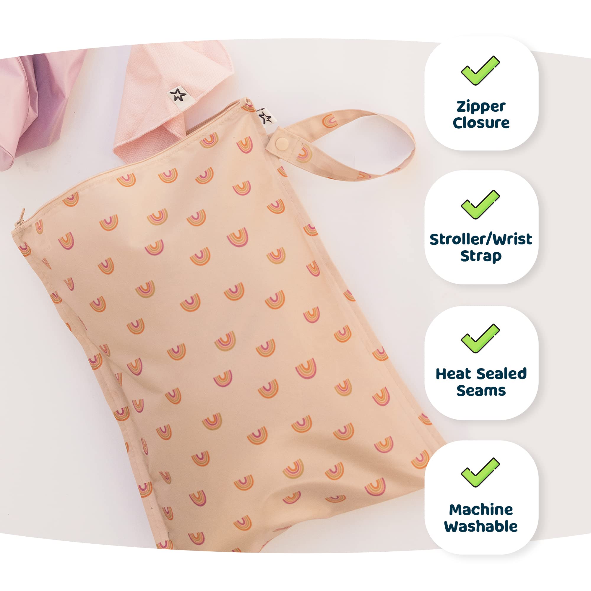 Tiny Twinkle bolsa junto a pañalera para visualizar tamaño, capacidad para pañales y ropa