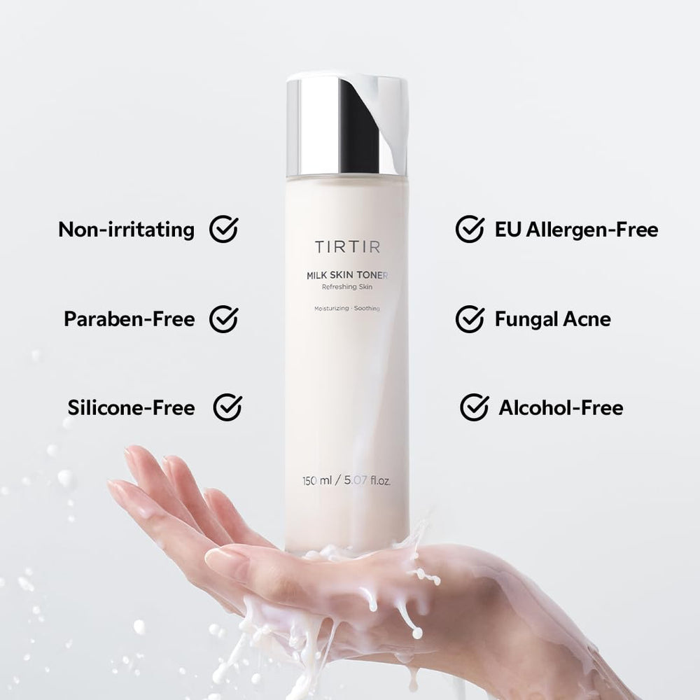 TIRTIR bottle beside rice bran illustrating natural nourishment benefit