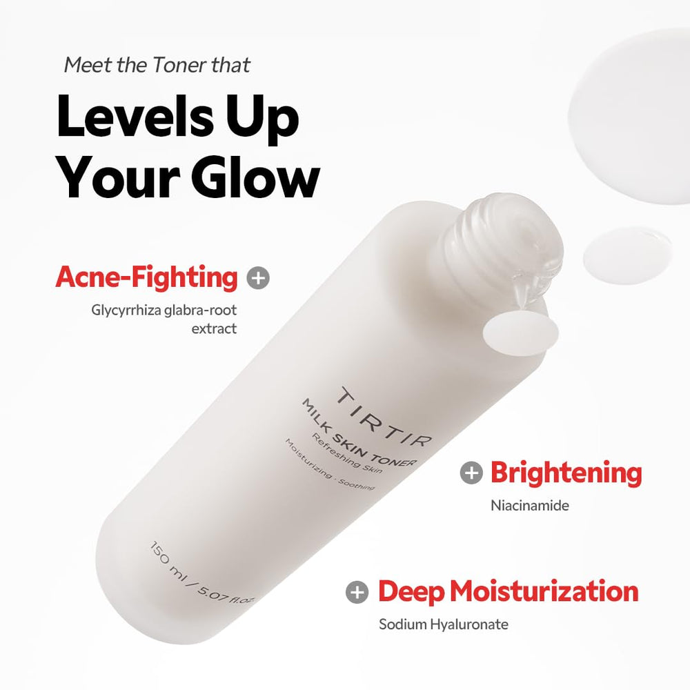 TIRTIR toner being pressed into hands demonstrating quick absorption benefit