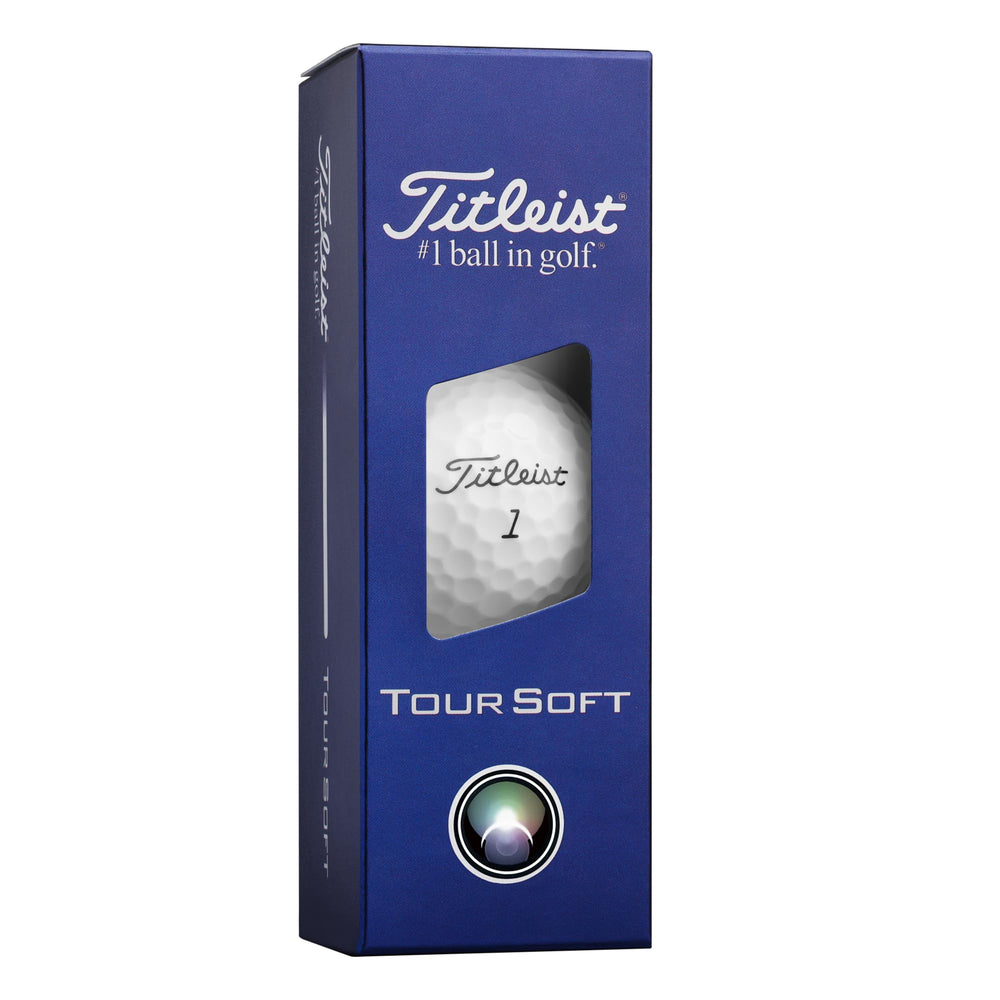 Titleist Tour Soft detalle de la textura y hoyuelos que mejora aerodinámica y distancia