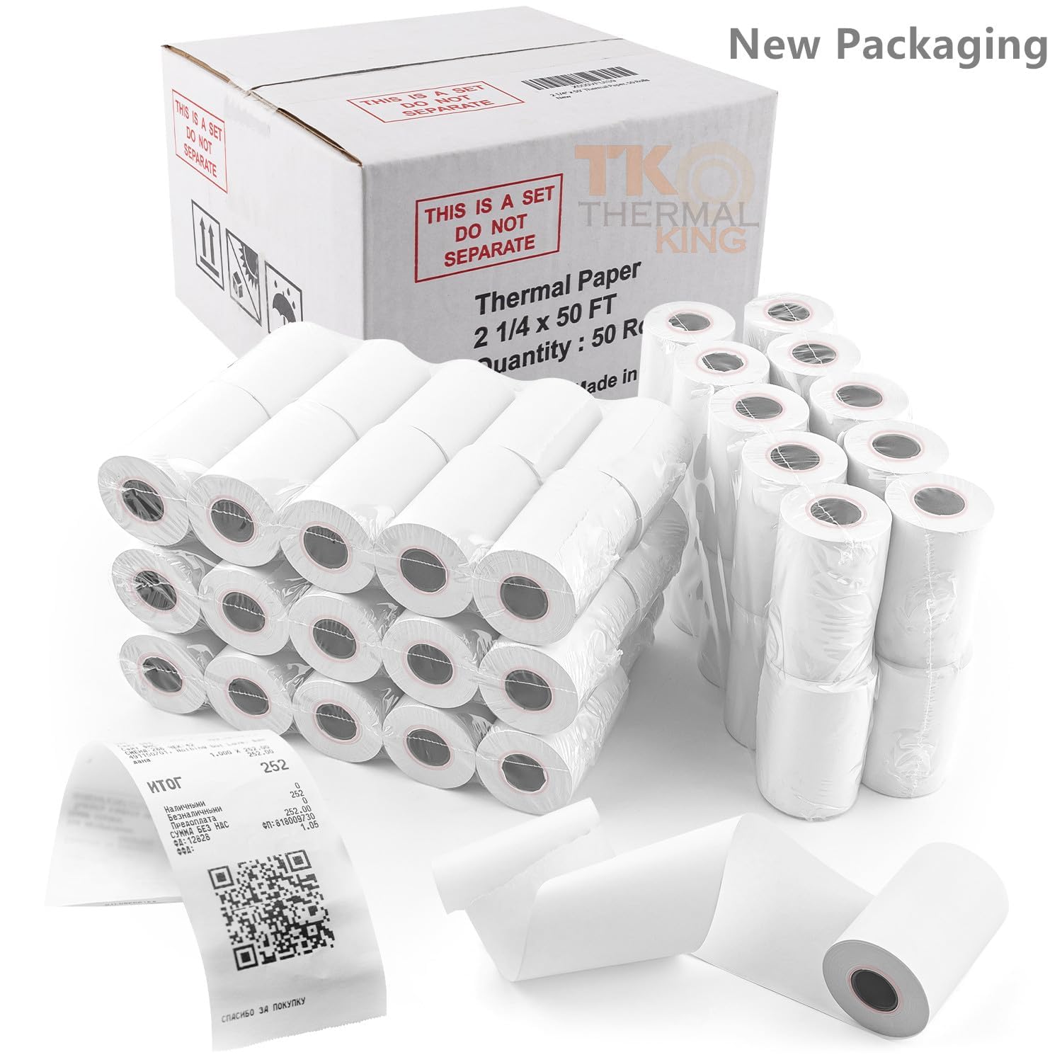 TK Thermal King primer plano del papel térmico, textura uniforme para impresión clara