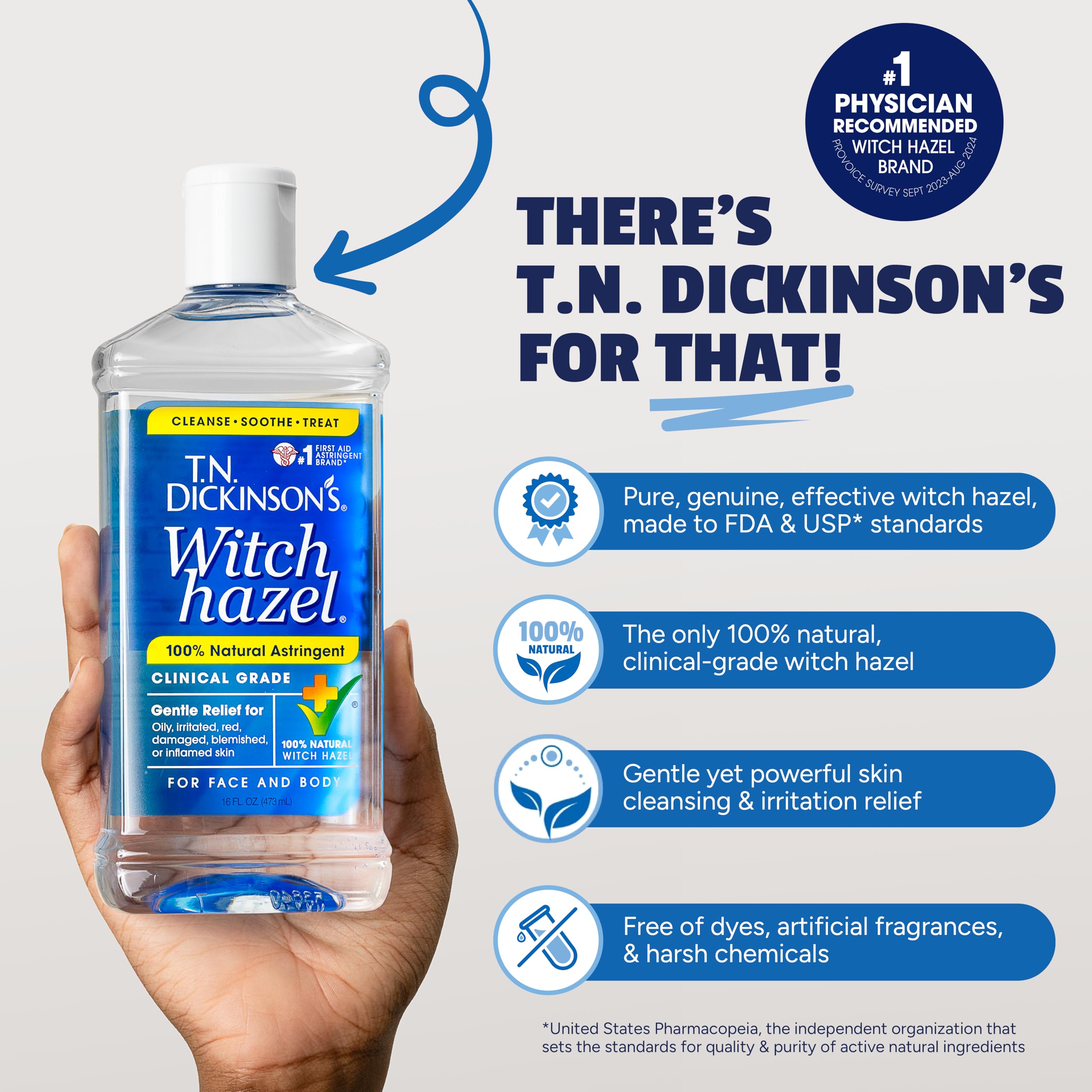 T.N. Dickinson's aplicado en rostro para limpiar y equilibrar piel
