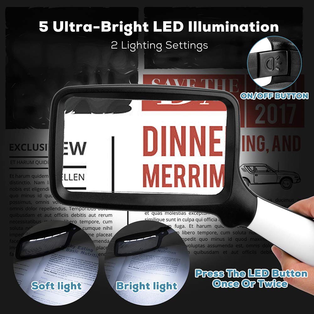 Tobegiga uso leyendo periódico con luz LED para mayor comodidad
