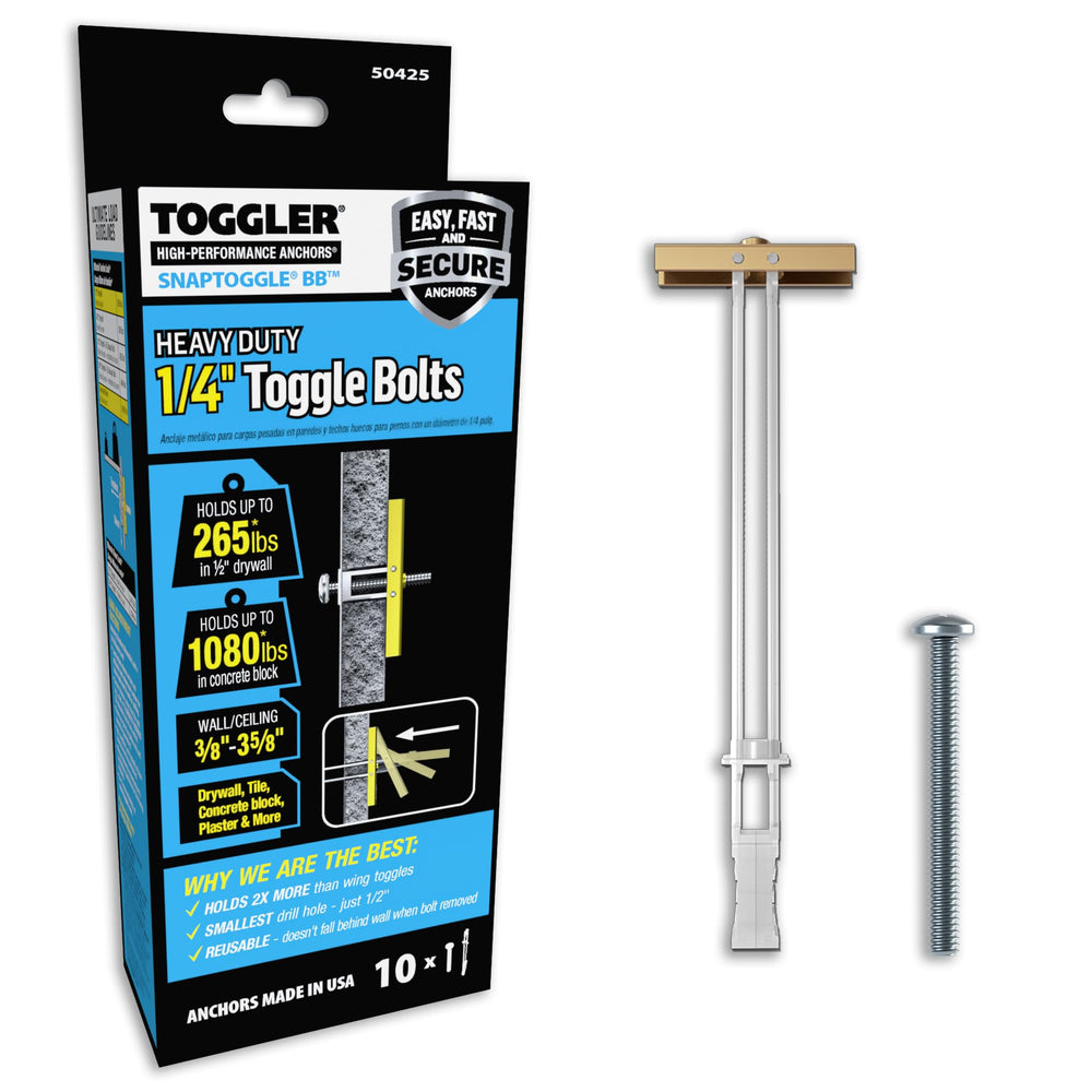 TOGGLER paquete frontal con 10 anclajes SNAPTOGGLE BB, visual profesional