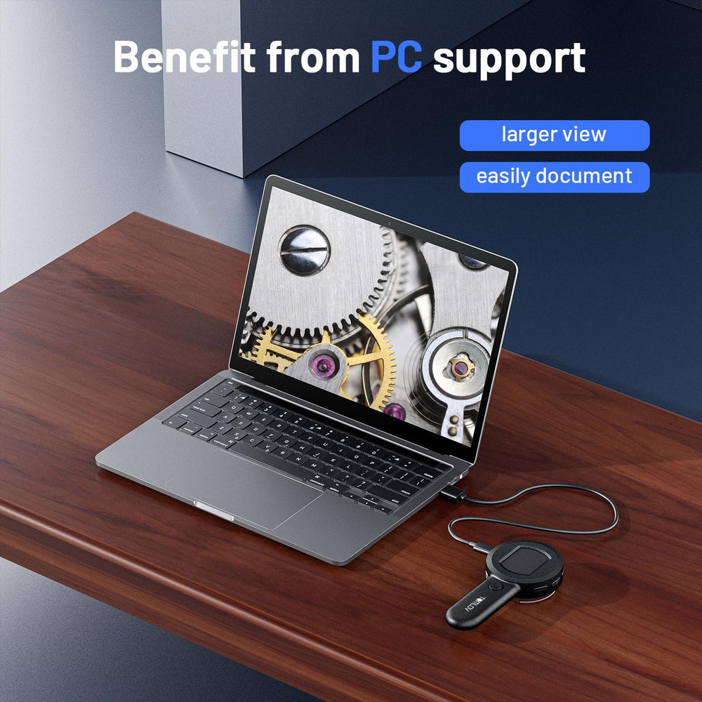 TOMLOV P10 conectado a PC por USB, permite ver imágenes en pantalla grande