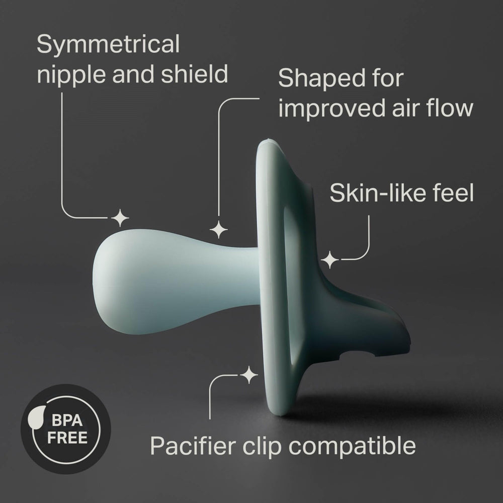 Tommee Tippee escudo curvado en primer plano — ajuste que protege la piel