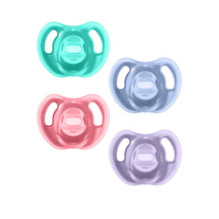 Tommee Tippee frente pack de cuatro chupetes, repuestos prácticos
