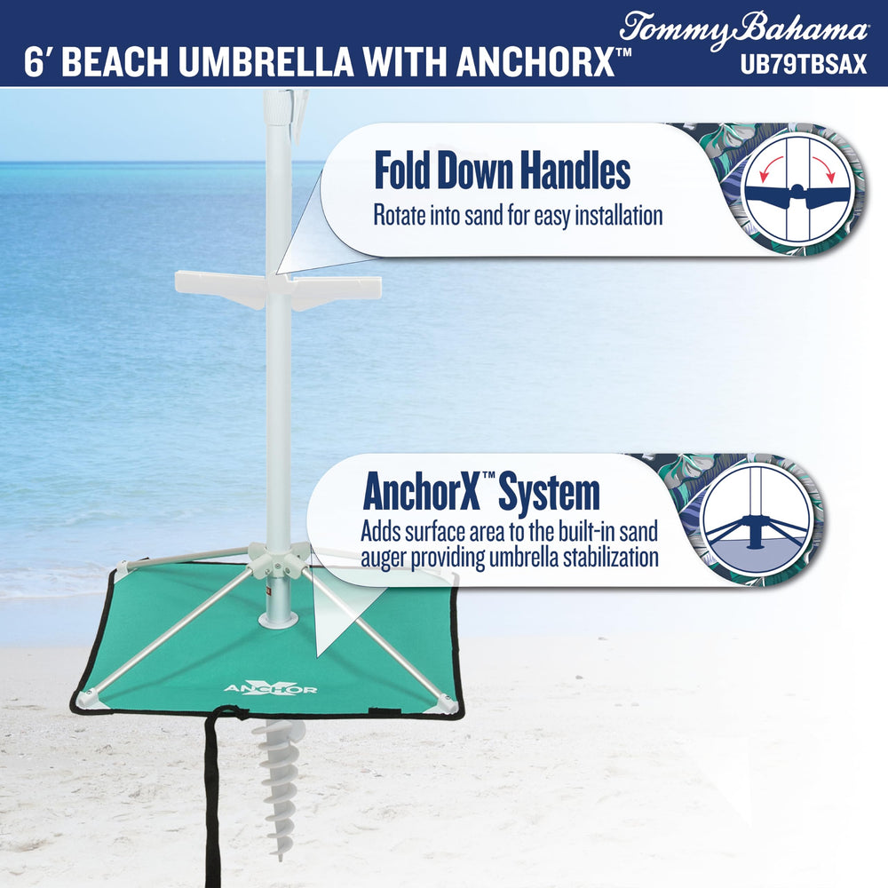 Tommy Bahama anclaje ANCHORX en arena ofreciendo estabilidad superior