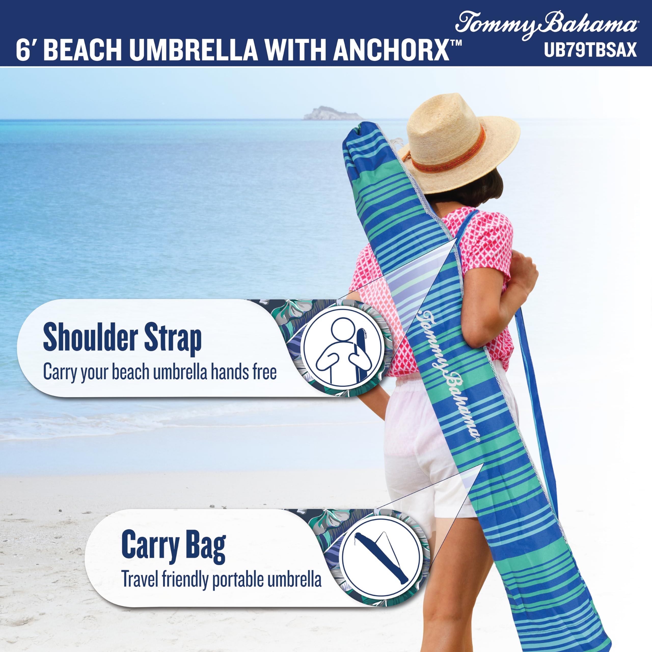 Tommy Bahama ventilación superior que reduce presión del viento