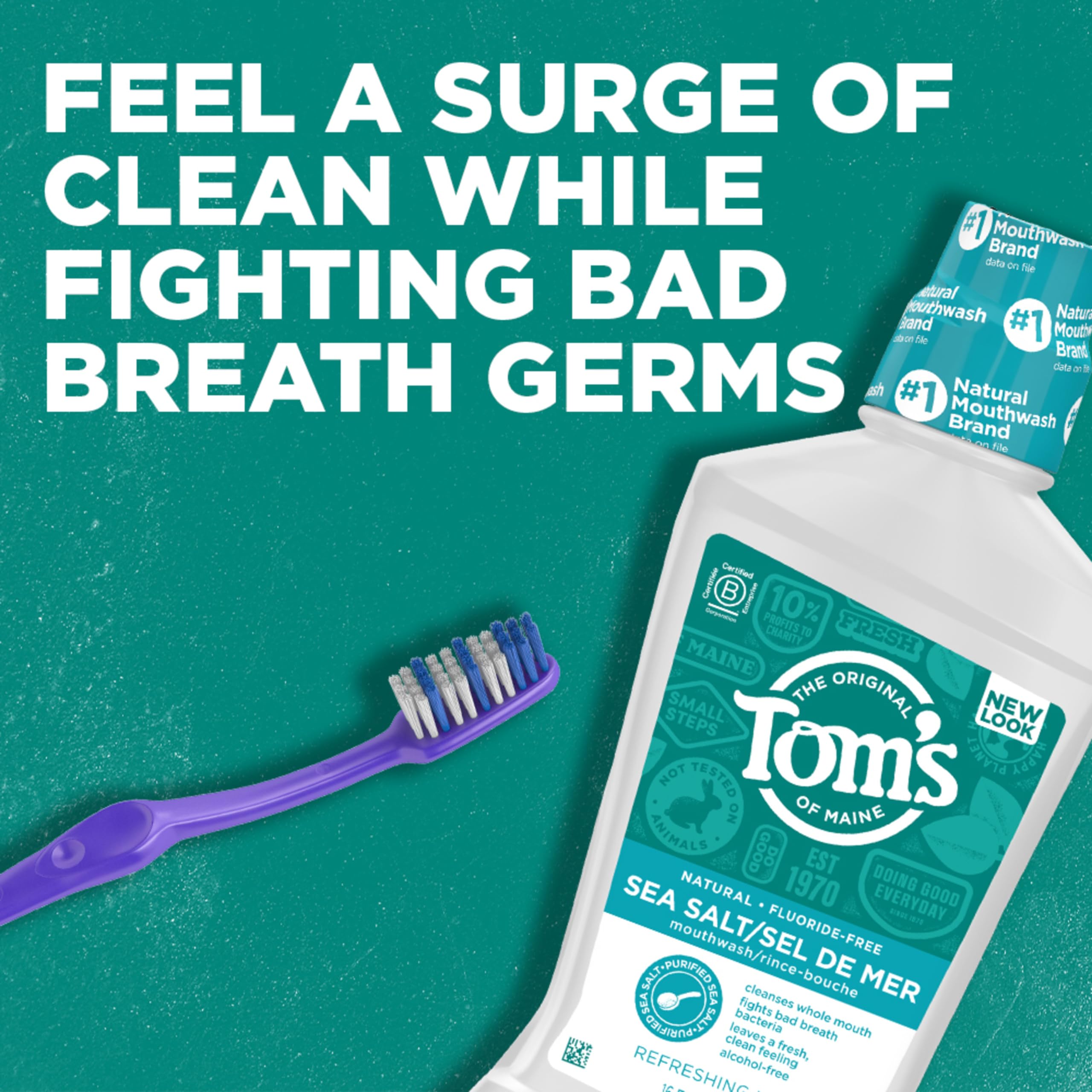 Tom's of Maine etiqueta y cierre, claridad de ingredientes y uso responsable