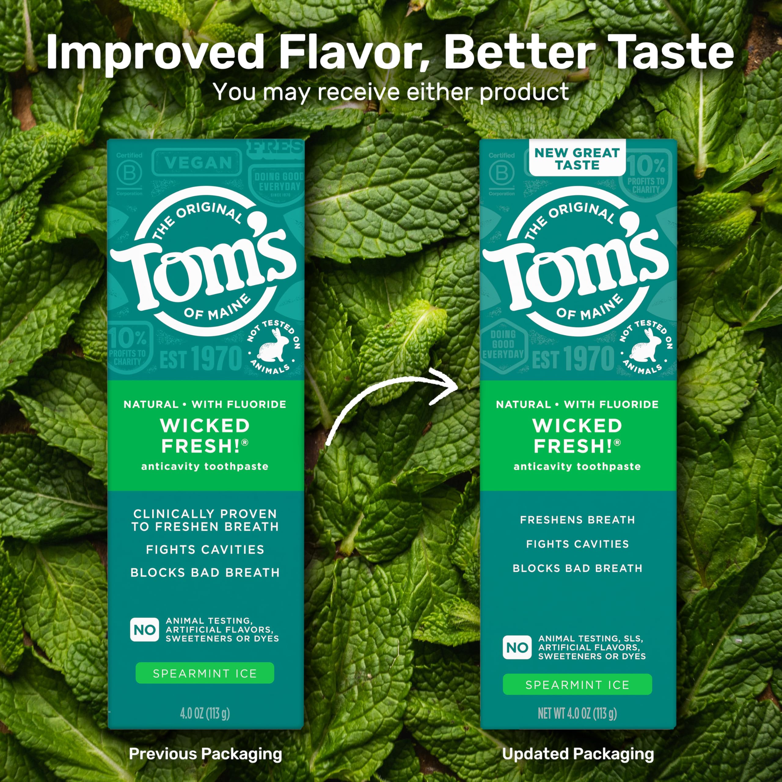Tom's of Maine detalle de tubo y textura cremosa para limpieza efectiva