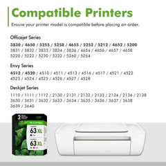 Tonassy etiqueta compatible 63/63XL con información de modelo clara