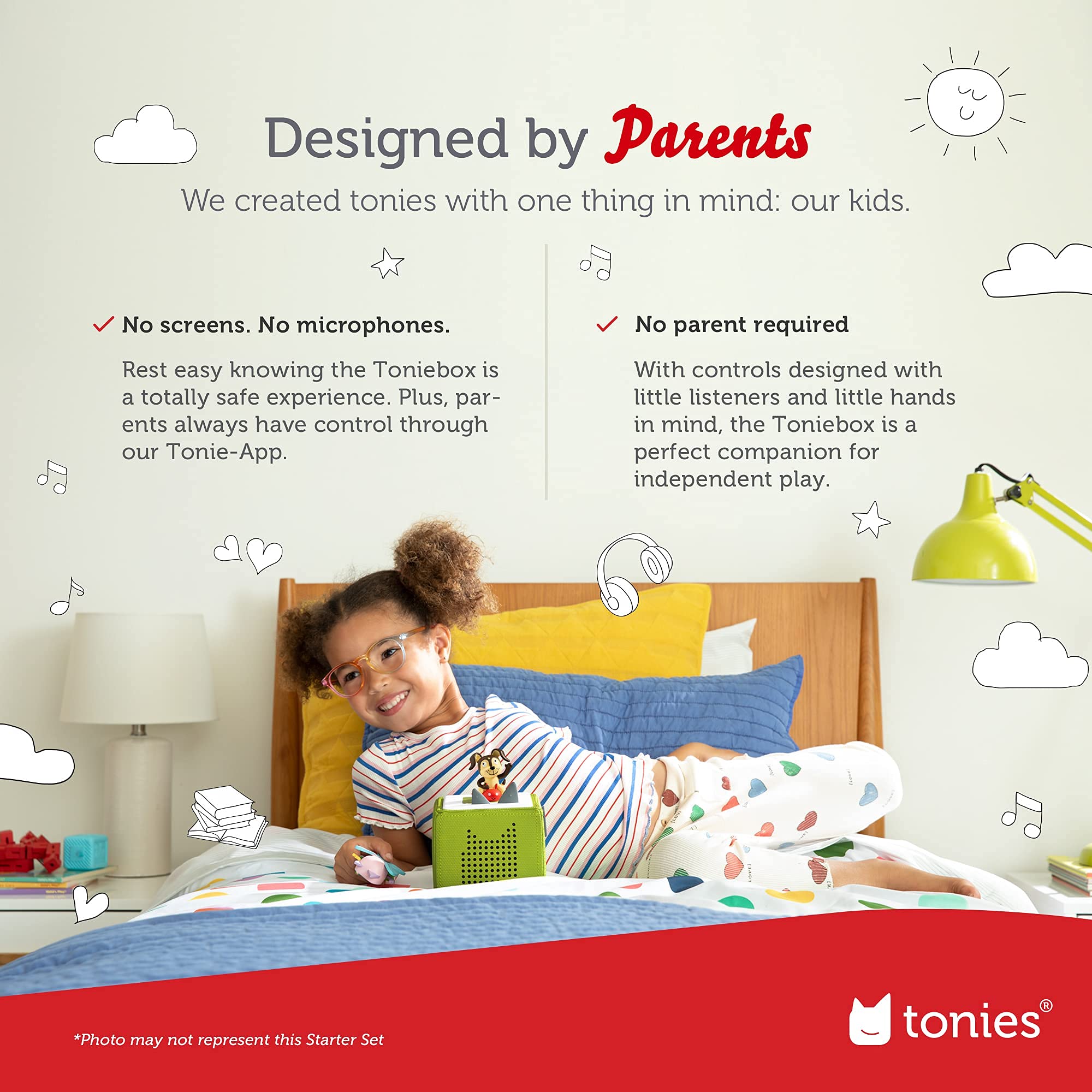Tonies Toniebox en ambiente de habitación infantil promoviendo tranquilidad