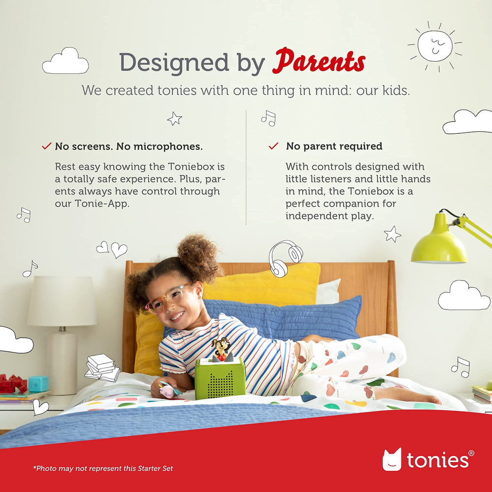 Tonies Toniebox en ambiente de habitación infantil promoviendo tranquilidad