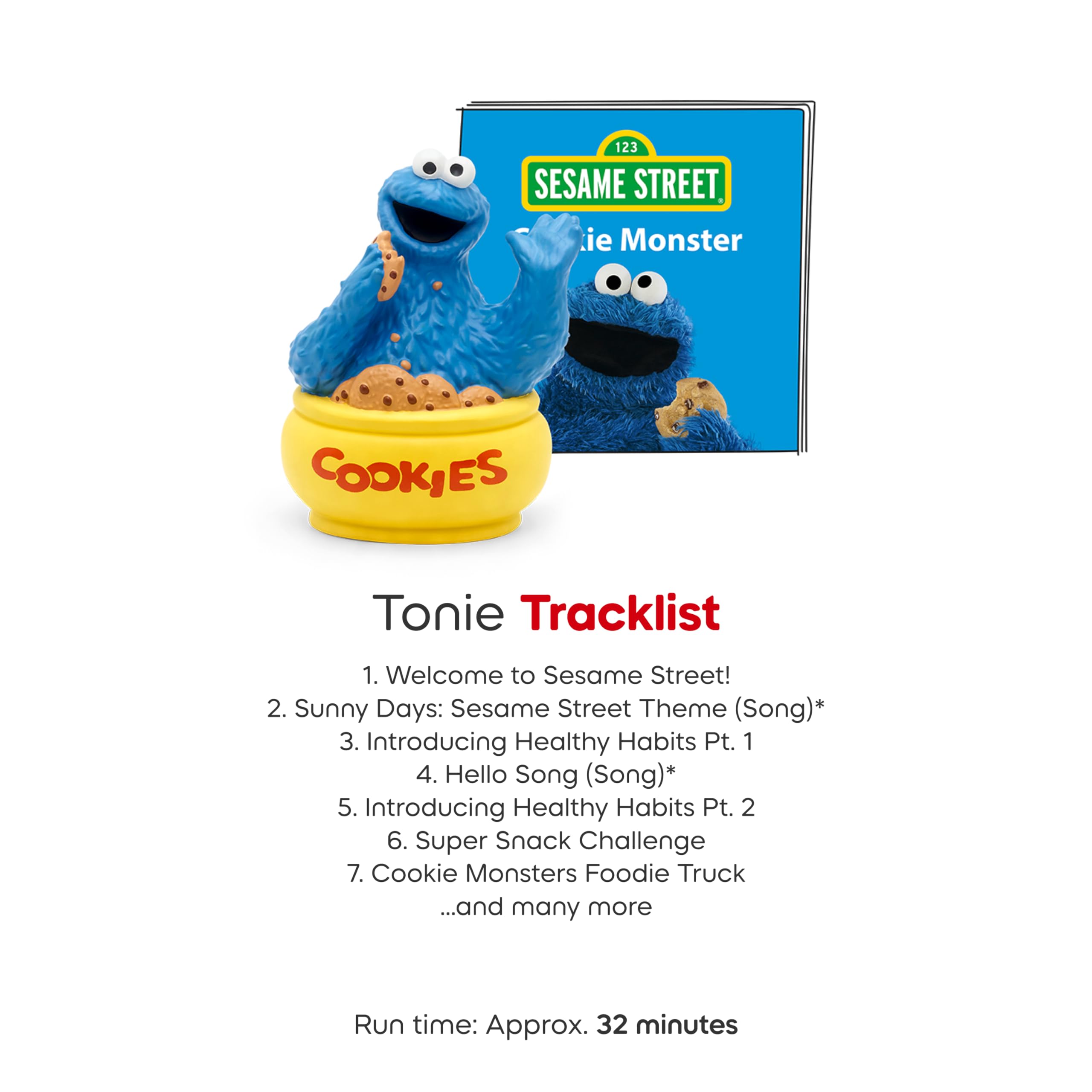 Tonies Cookie Monster en manos de niño fomentando juego y aprendizaje