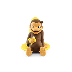 Tonies Curious George colocado sobre Toniebox reproduciendo historias