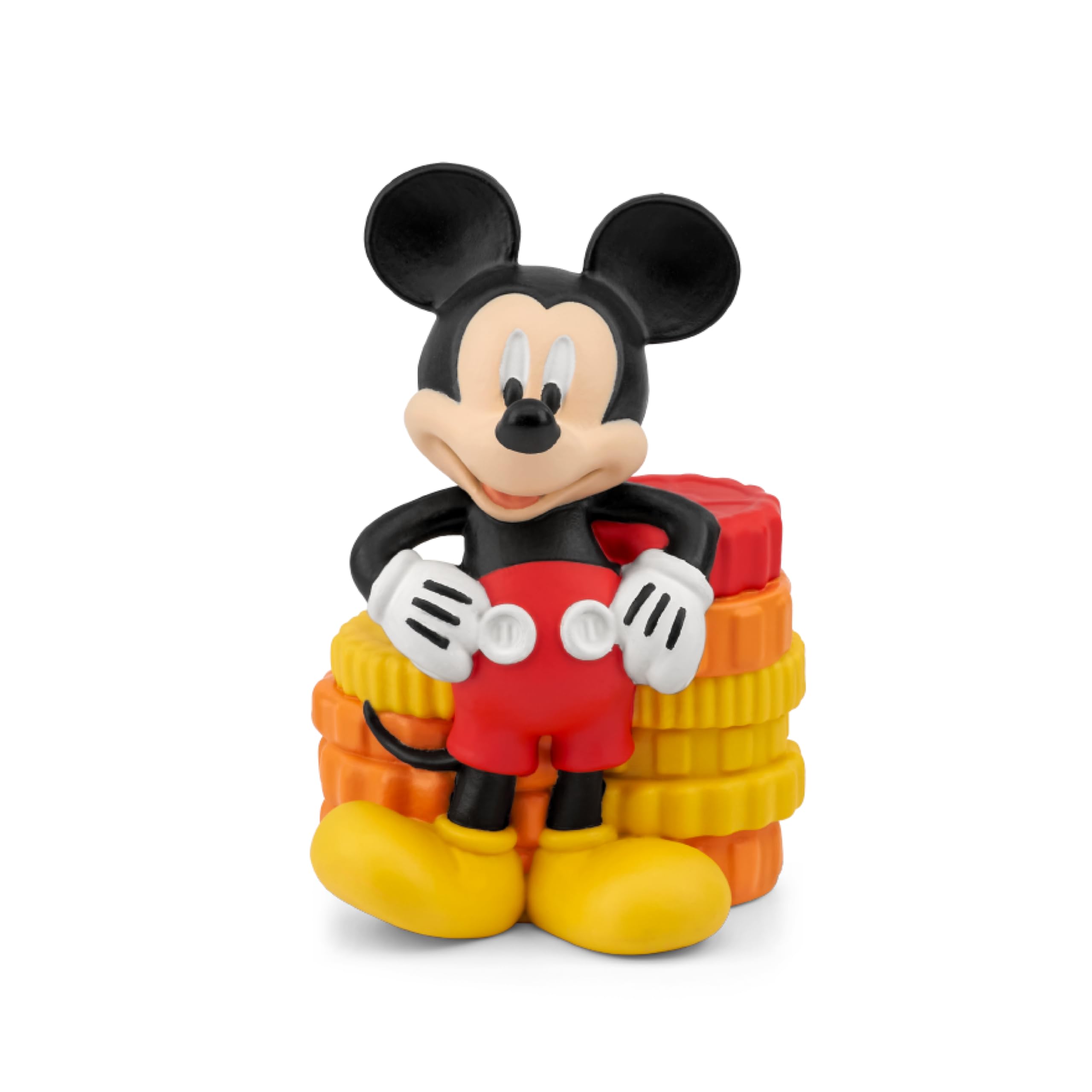 Tonies Mickey apoyada en Toniebox reproducida, facilita uso sencillo y seguro
