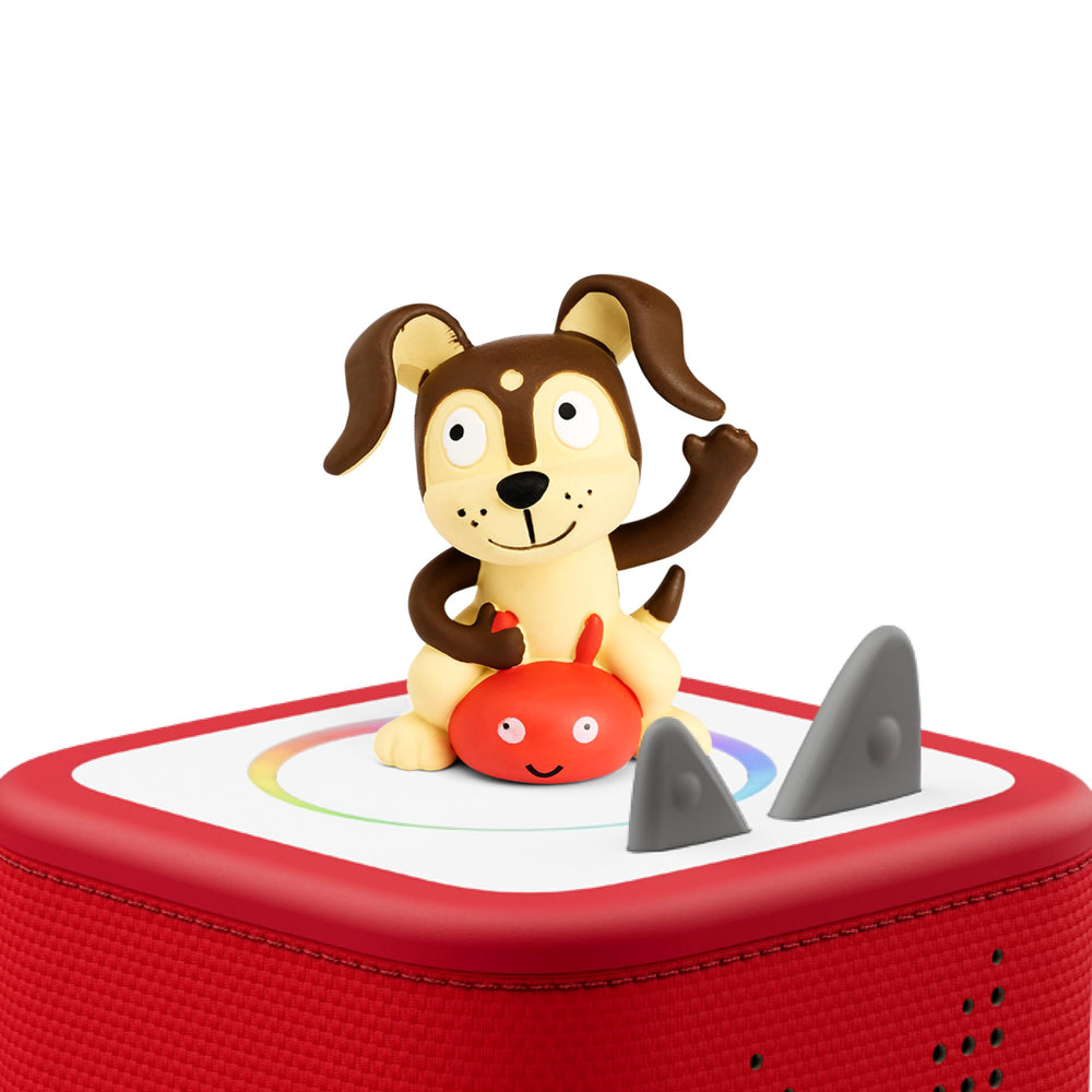 Tonies Playtime Puppy primer plano de textura que muestra durabilidad y acabado