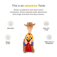 Vista lateral textura de la figura Tonies Woody, material duradero para juego