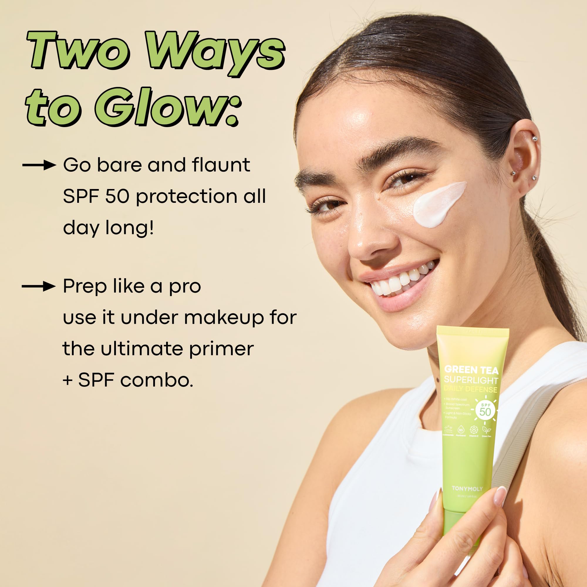 TONYMOLY protector dentro de un bolso de viaje listo para reaplicar