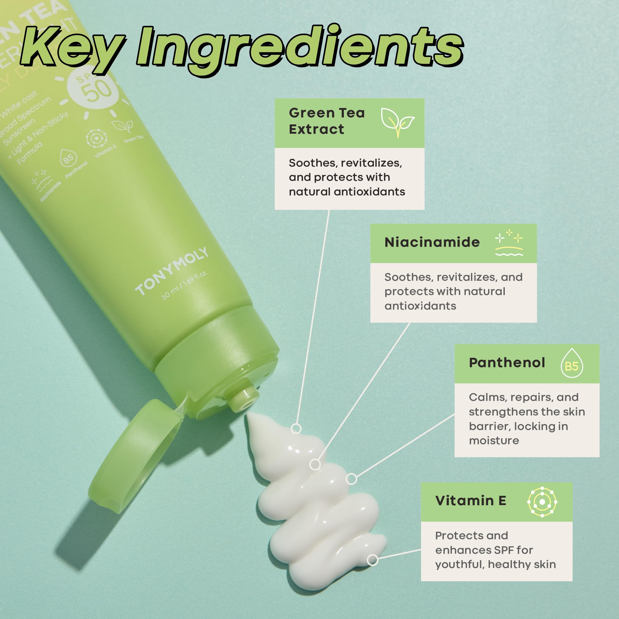 TONYMOLY aplicación facial demostrando acabado sin brillos