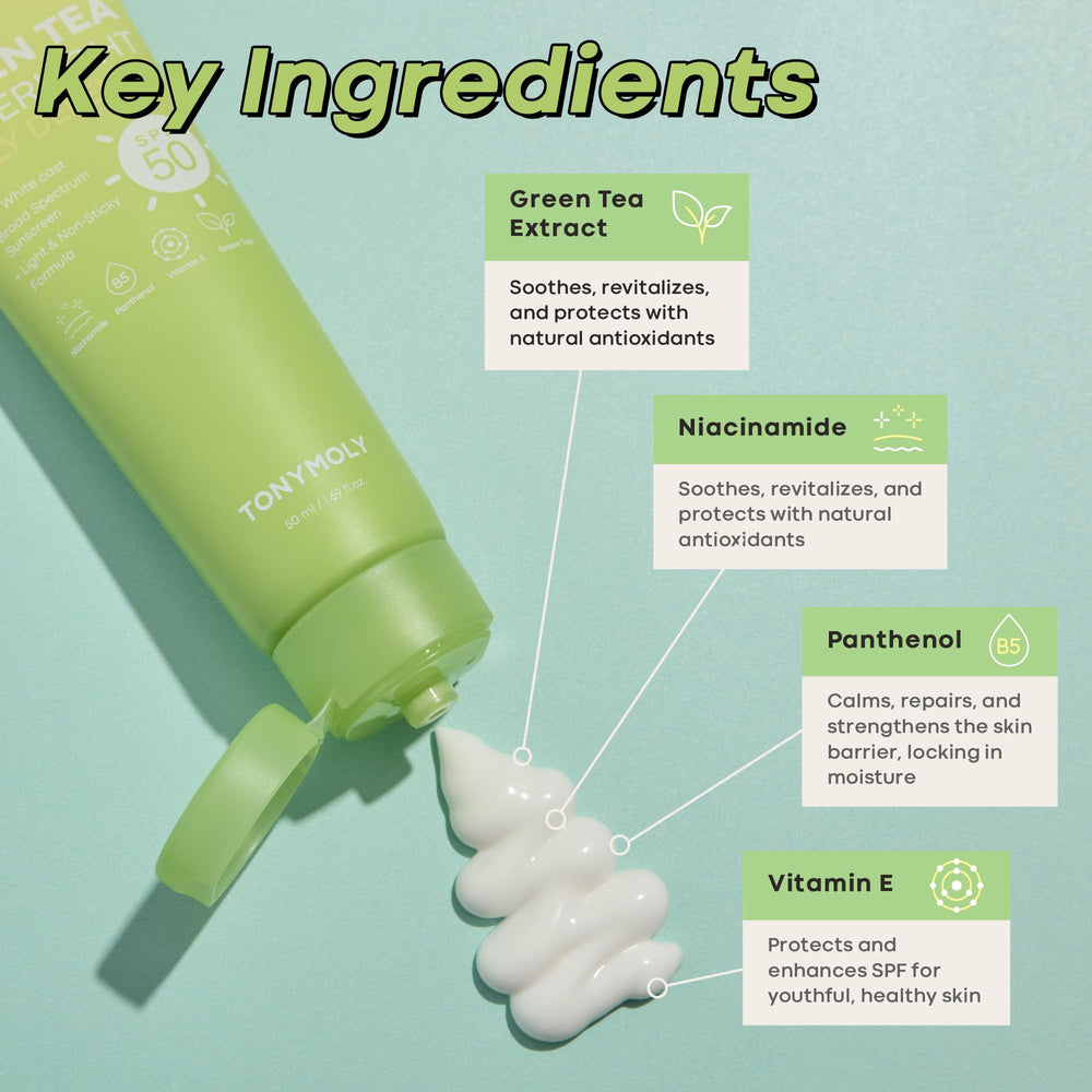 TONYMOLY aplicación facial demostrando acabado sin brillos