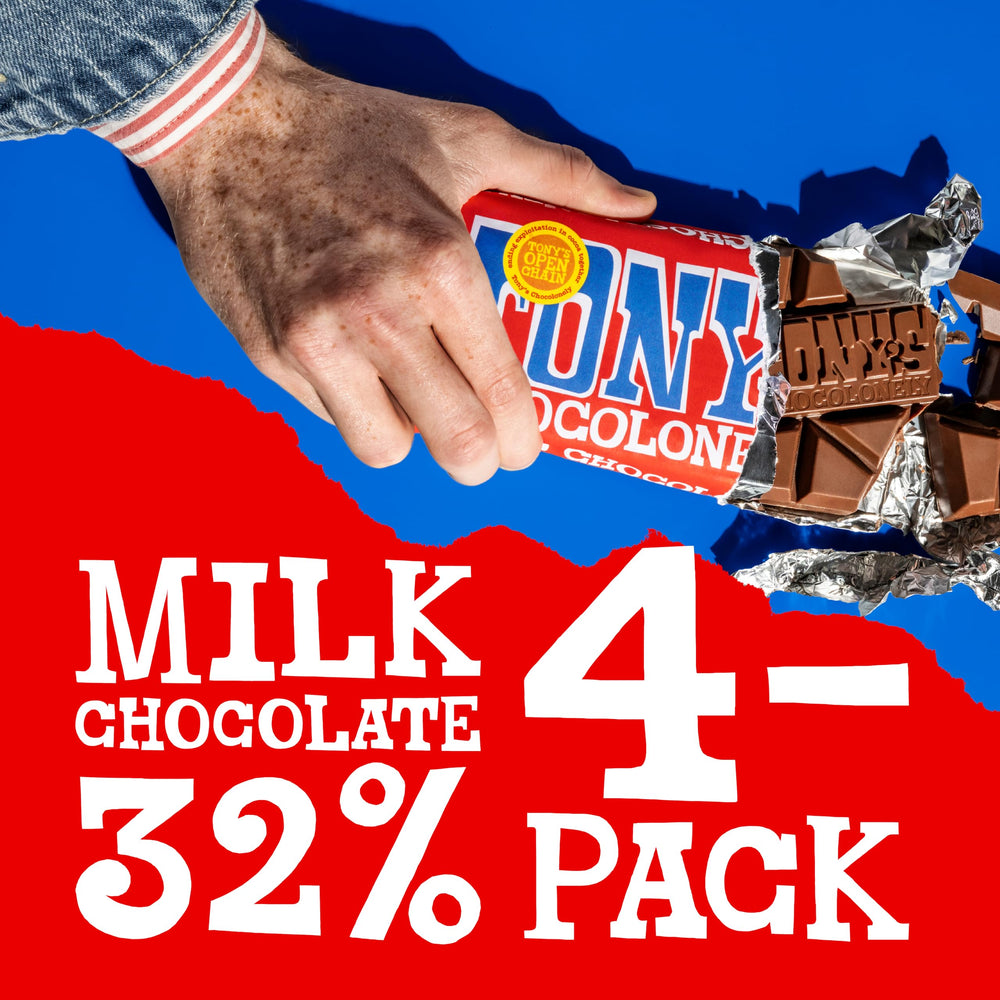 Tony’s Chocolonely primer plano del corte cremoso que invita a probar