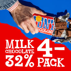 Tony’s Chocolonely primer plano del corte cremoso que invita a probar