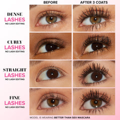 Too Faced detalle del cepillo hourglass que separa pestañas eficazmente