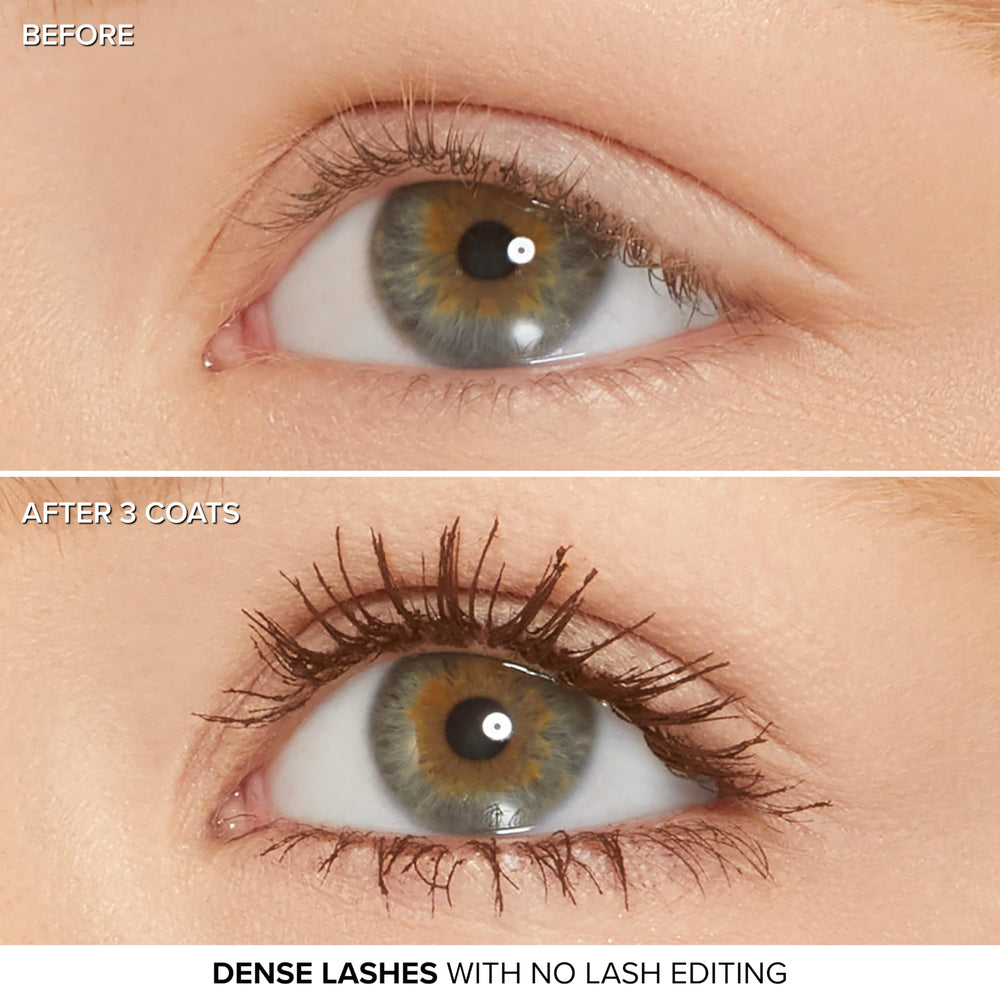 Too Faced comparación mostrando alargamiento y efecto multidimensional