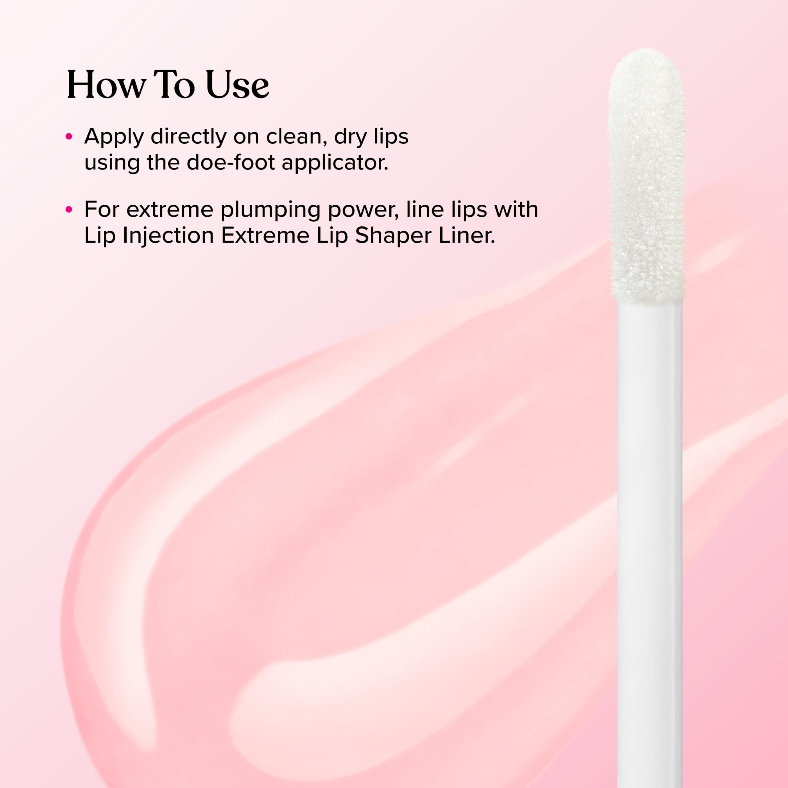 Too Faced gloss aplicado sobre barra para intensificar color y volumen