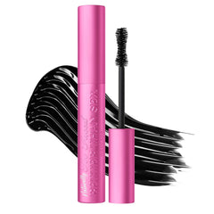 Too Faced máscara frontal mostrando tubo y acabado elegante, realza la mirada