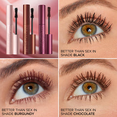 Too Faced textura de la fórmula burgundy para longitud y densidad