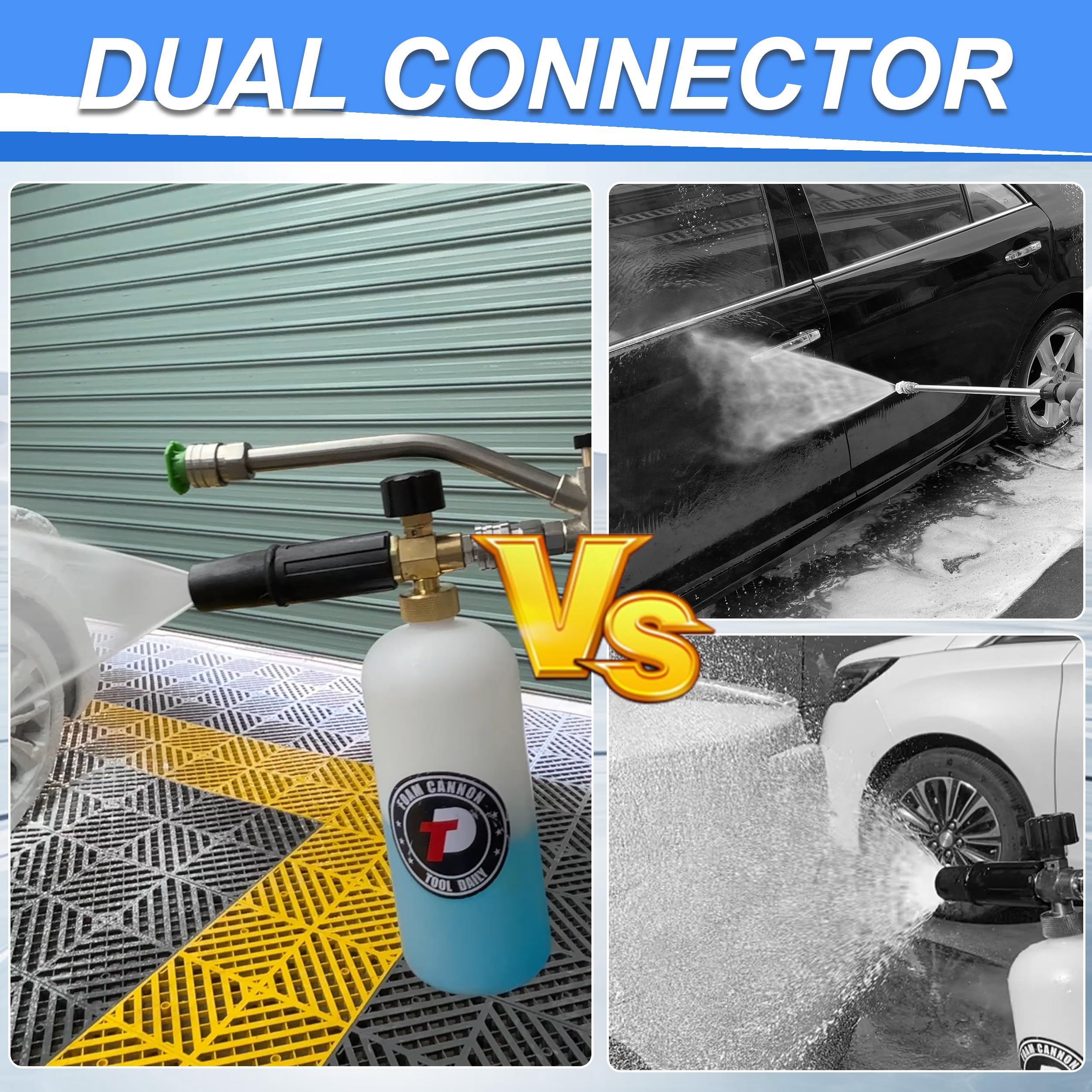 Tool Daily conector dual mostrando extremos largo y corto para flujo estable
