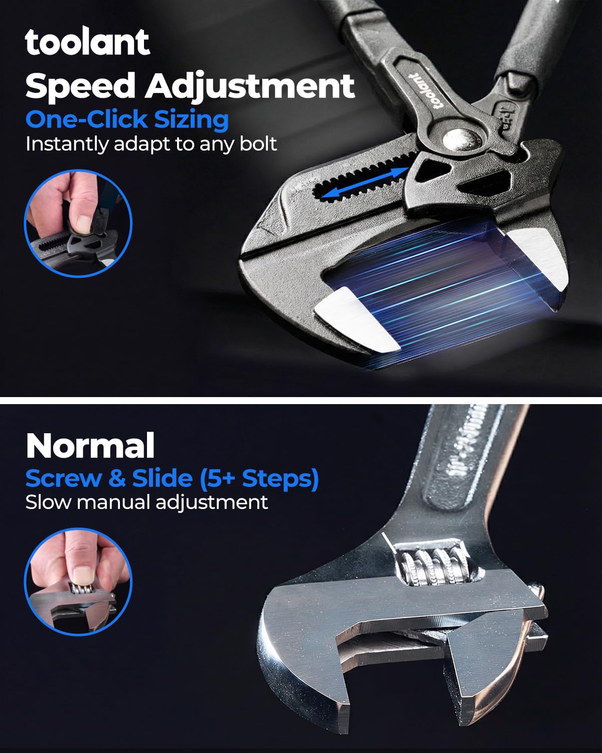 toolant acabado acero CR‑V y fosfato de zinc para resistencia a la corrosión