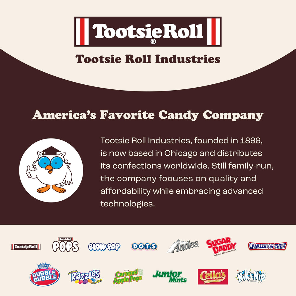 Tootsie Roll paleta junto a regla para comparar tamaño y porción