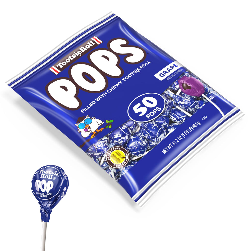 Tootsie Roll Tootsie Pops corte que muestra el centro masticable sorpresa
