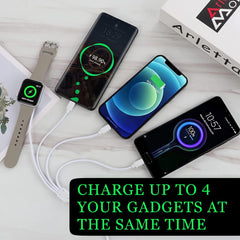 TOP-UP close-up de conectores Lightning, USB-C y Micro USB mostrando compatibilidad universal