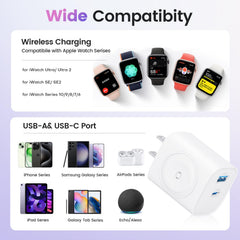 TOPADRE cargador en mesita con Apple Watch y iPhone, orden y conveniencia nocturna