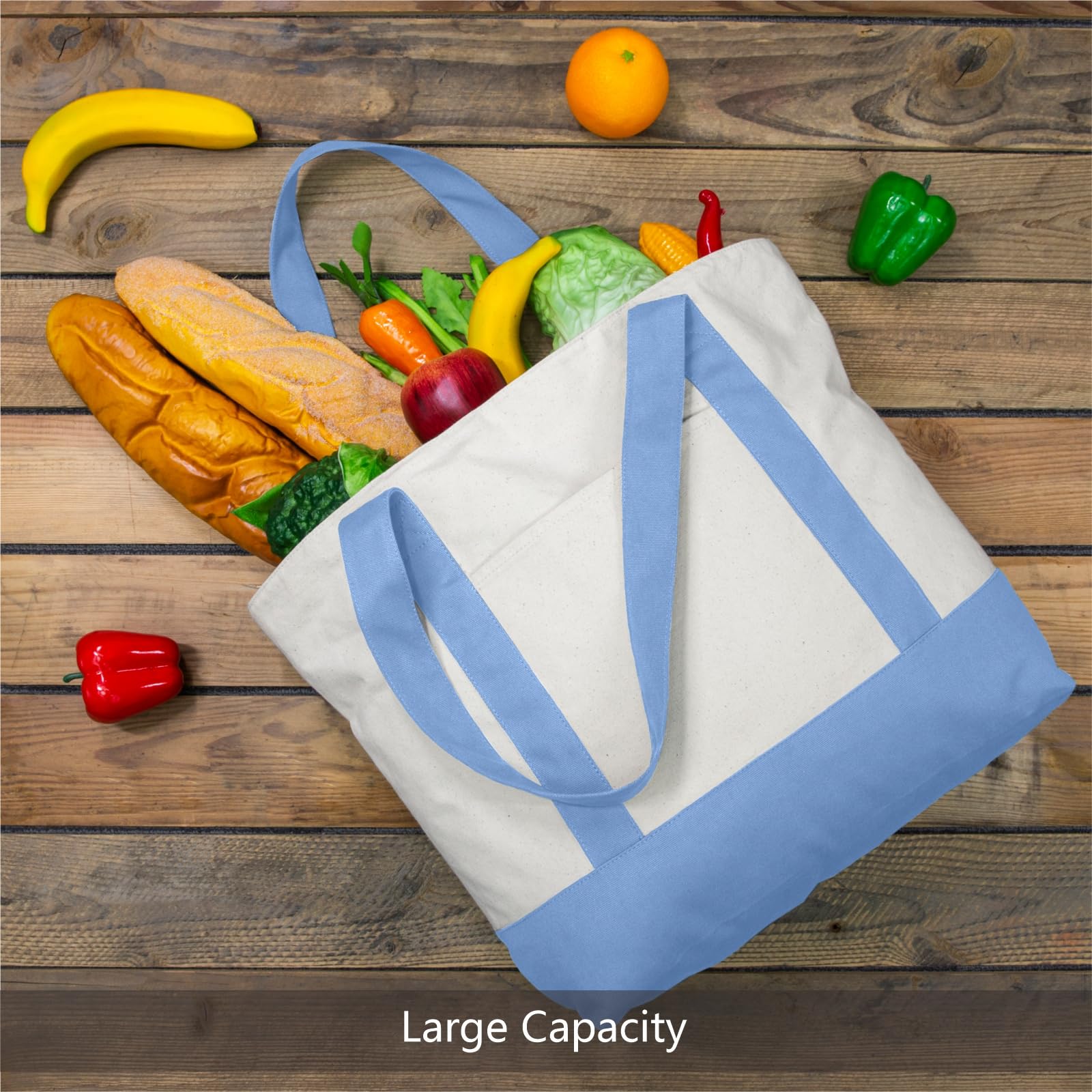 TOPDesign bolsa en uso para compras, mantiene alimentos y comestibles seguros