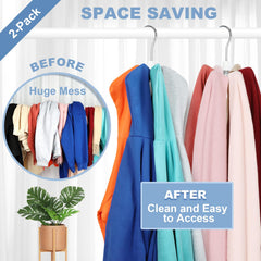 TOPIA HANGER percha en uso con sudaderas facilitando acceso y orden