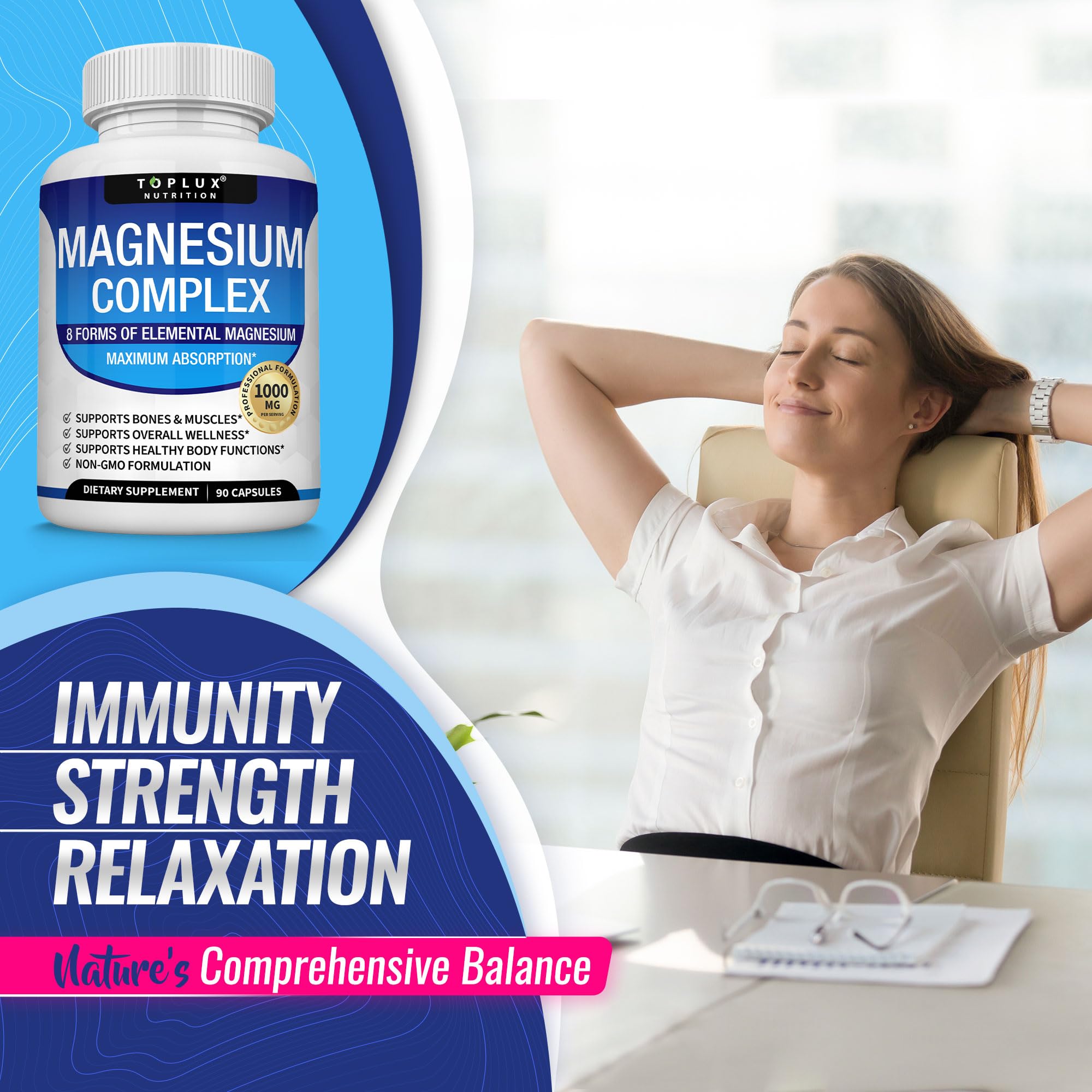 Deportista usando Toplux Magnesium Complex 8 tras entrenamiento para recuperación muscular