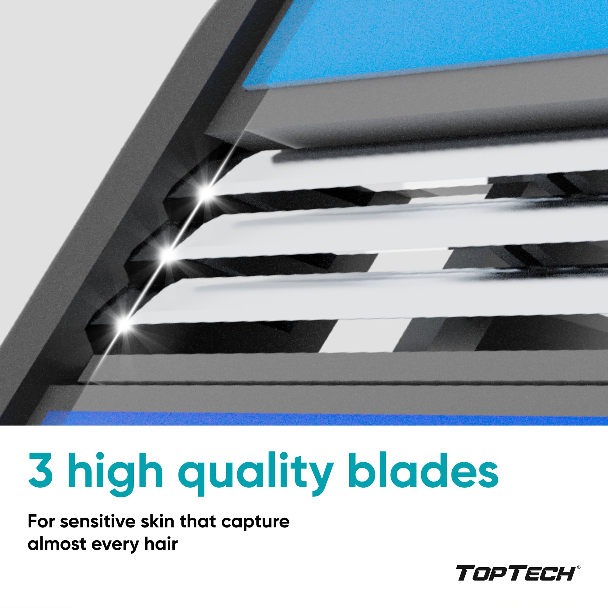 Toptech enjuague de cuchillas bajo agua, diseño Easy Glide para limpieza rápida