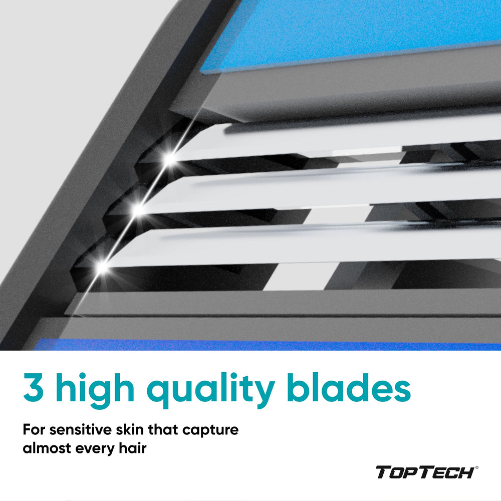 Toptech enjuague de cuchillas bajo agua, diseño Easy Glide para limpieza rápida