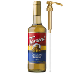 Torani botella frontal mostrando etiqueta y tamaño 750 ml facil uso
