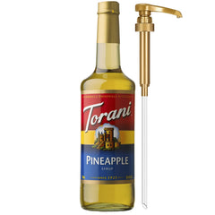 Torani botella frontal mostrando jarabe de piña, ideal para bebidas tropicales